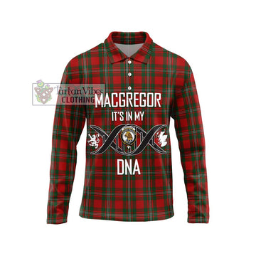 MacGregor (McGregor) Tartan Long Sleeve Polo Shirt with Family Crest DNA In Me Style