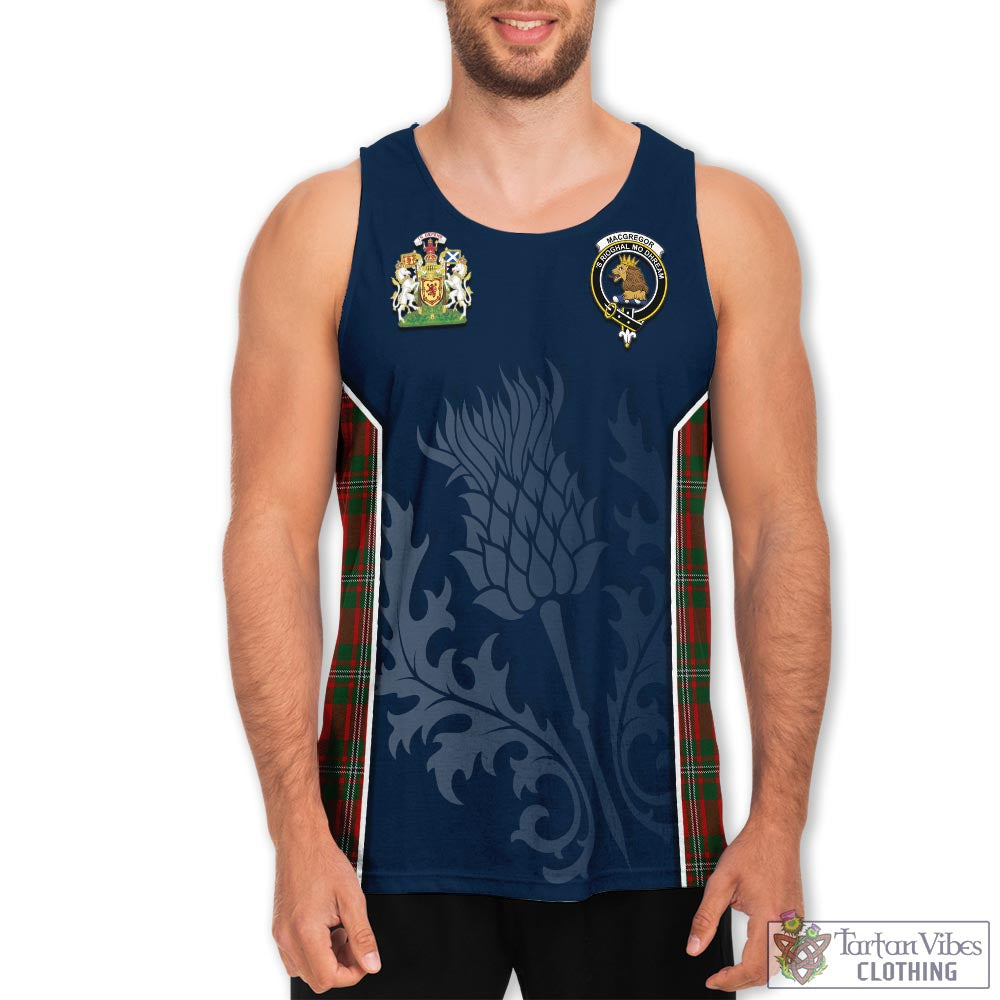 Tartan Vibes Clothing MacGregor Tartan Men's Tanks Top with Family Crest and Scottish Thistle Vibes Sport Style