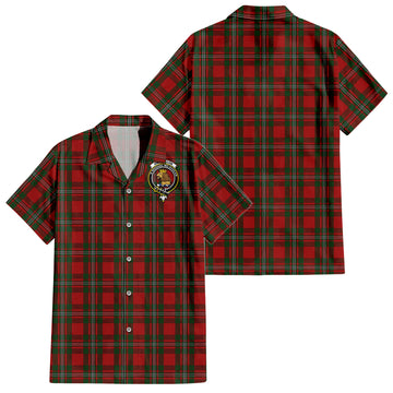 MacGregor (McGregor) Tartan Short Sleeve Button Down Shirt with Family Crest