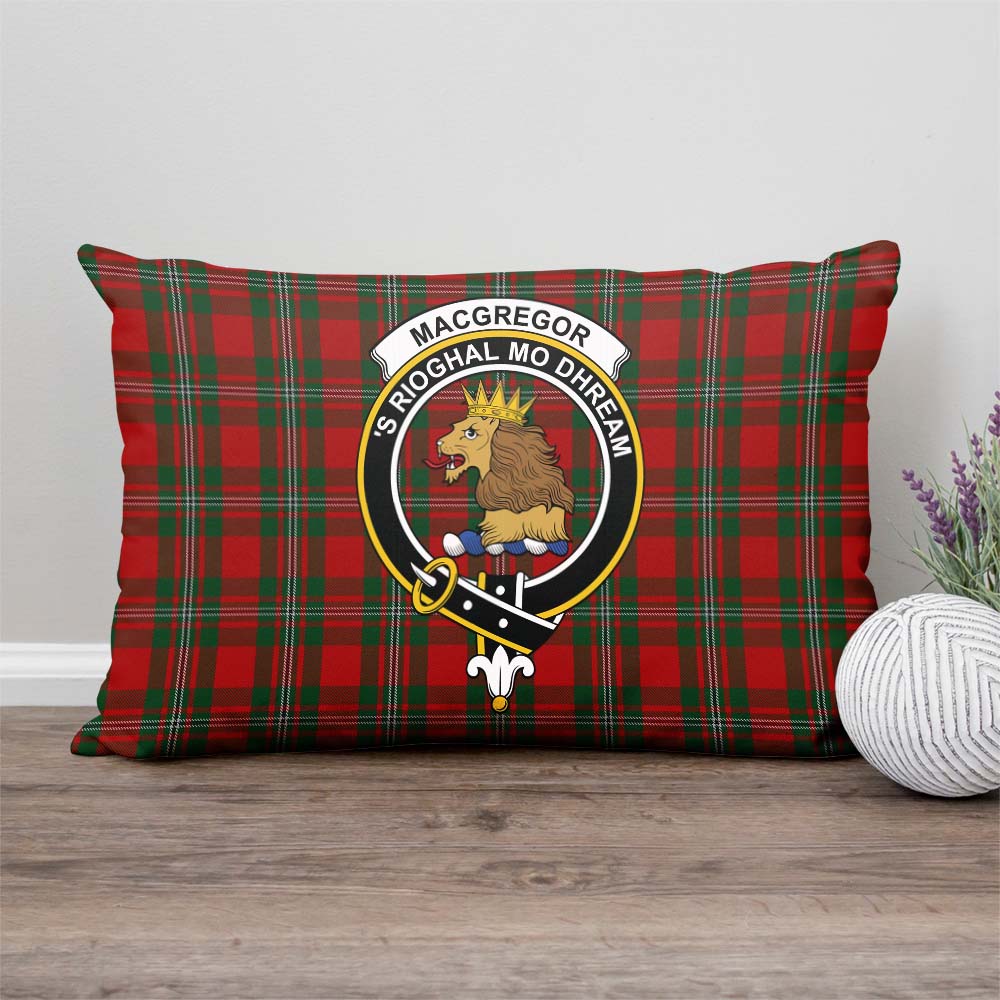 MacGregor Tartan Pillow Cover with Family Crest Rectangle Pillow Cover - Tartanvibesclothing