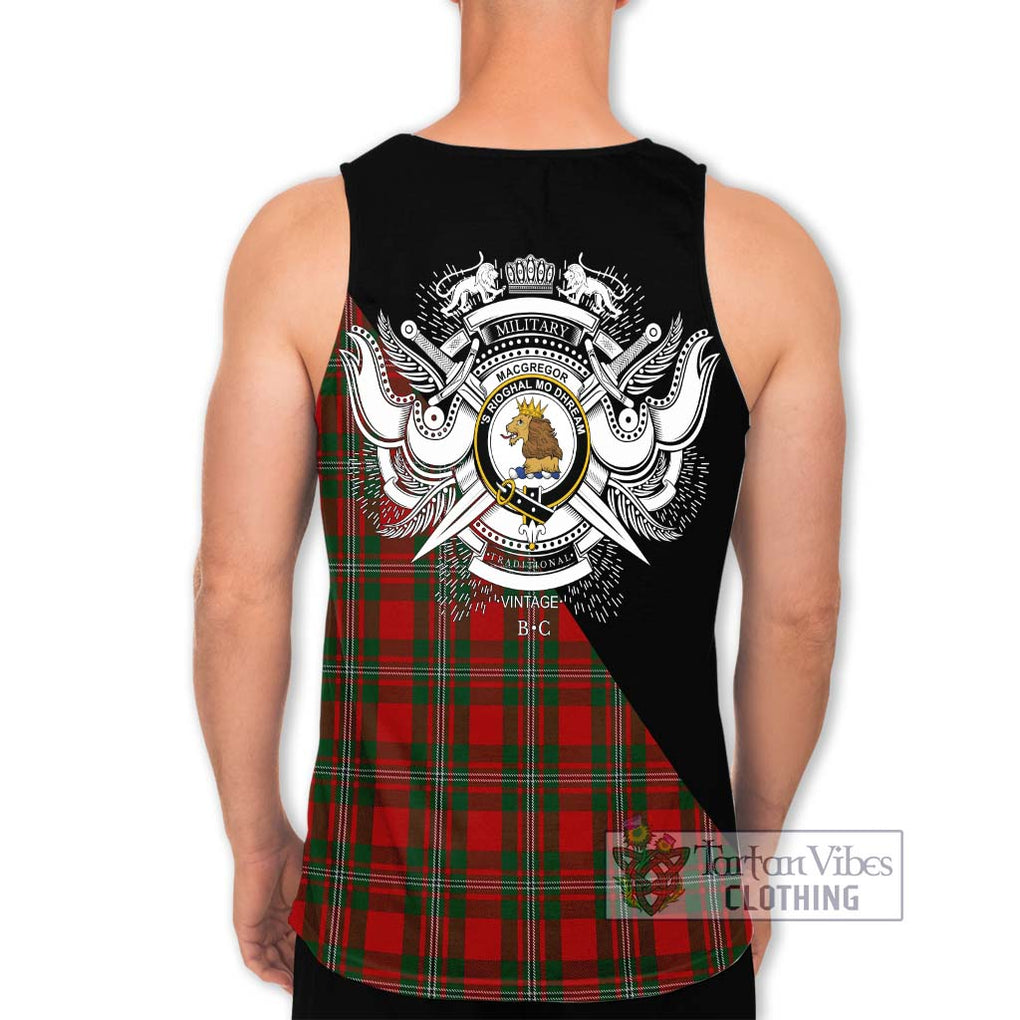 MacGregor (McGregor) Tartan Men's Tank Top with Family Crest and Military Logo Style - Tartanvibesclothing Shop