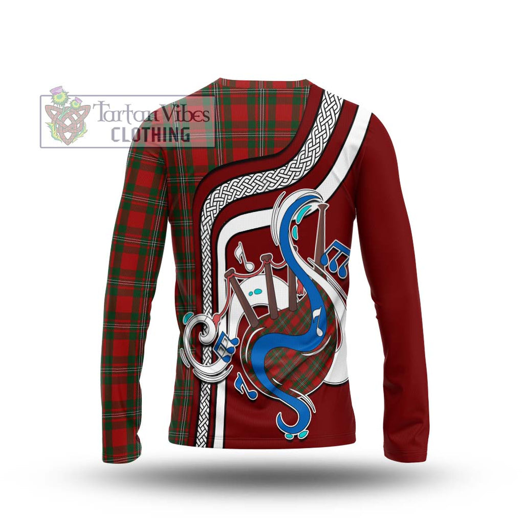 Tartan Vibes Clothing MacGregor Tartan Long Sleeve T-Shirt with Epic Bagpipe Style