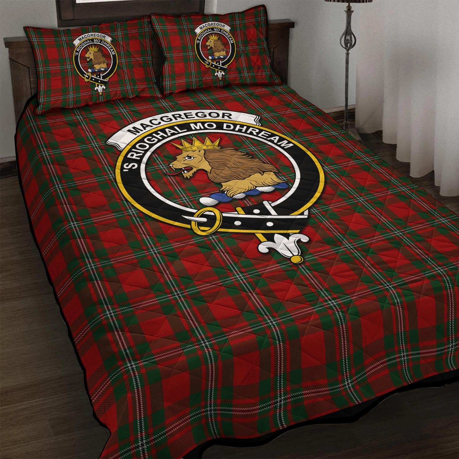 MacGregor (McGregor) Tartan Quilt Bed Set with Family Crest - Tartan Vibes Clothing