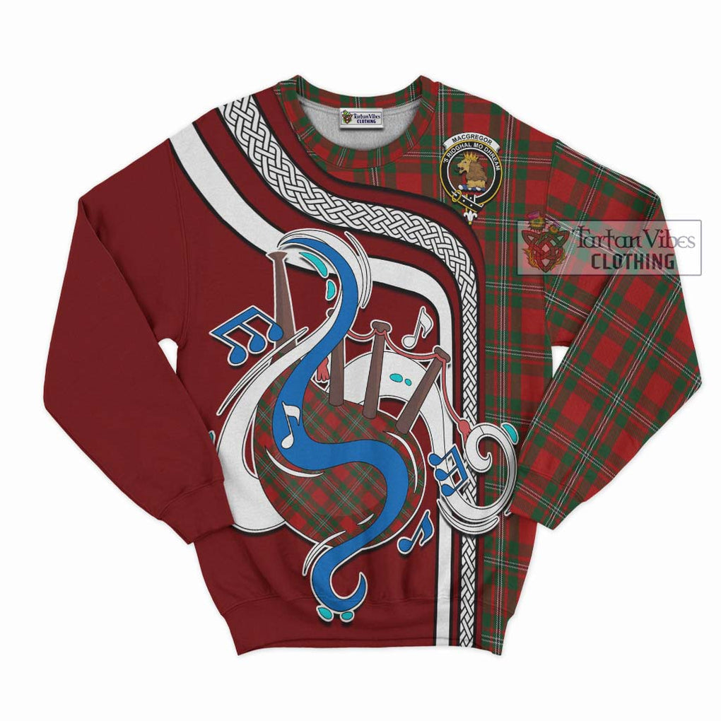 Tartan Vibes Clothing MacGregor Tartan Sweatshirt with Epic Bagpipe Style