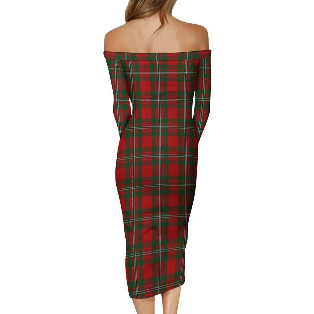 MacGregor Tartan Off Shoulder Lady Dress - Tartanvibesclothing