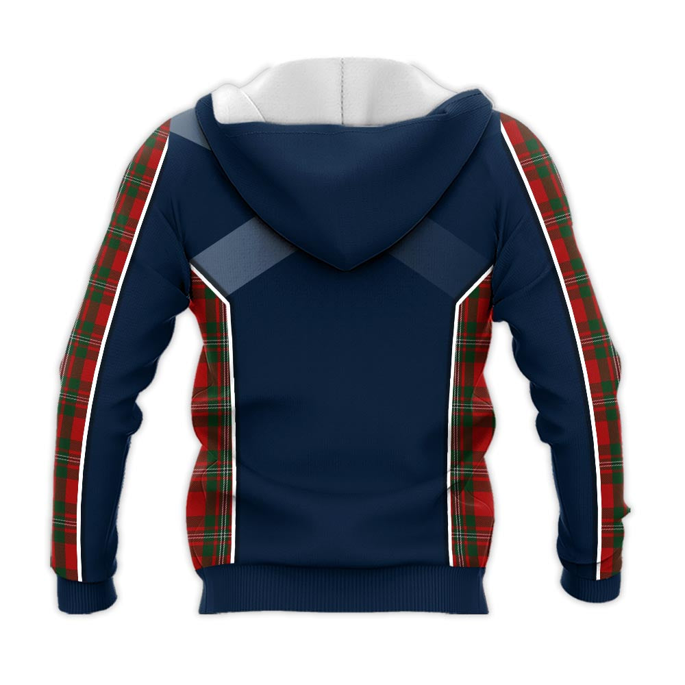 Tartan Vibes Clothing MacGregor Tartan Knitted Hoodie with Family Crest and Scottish Thistle Vibes Sport Style