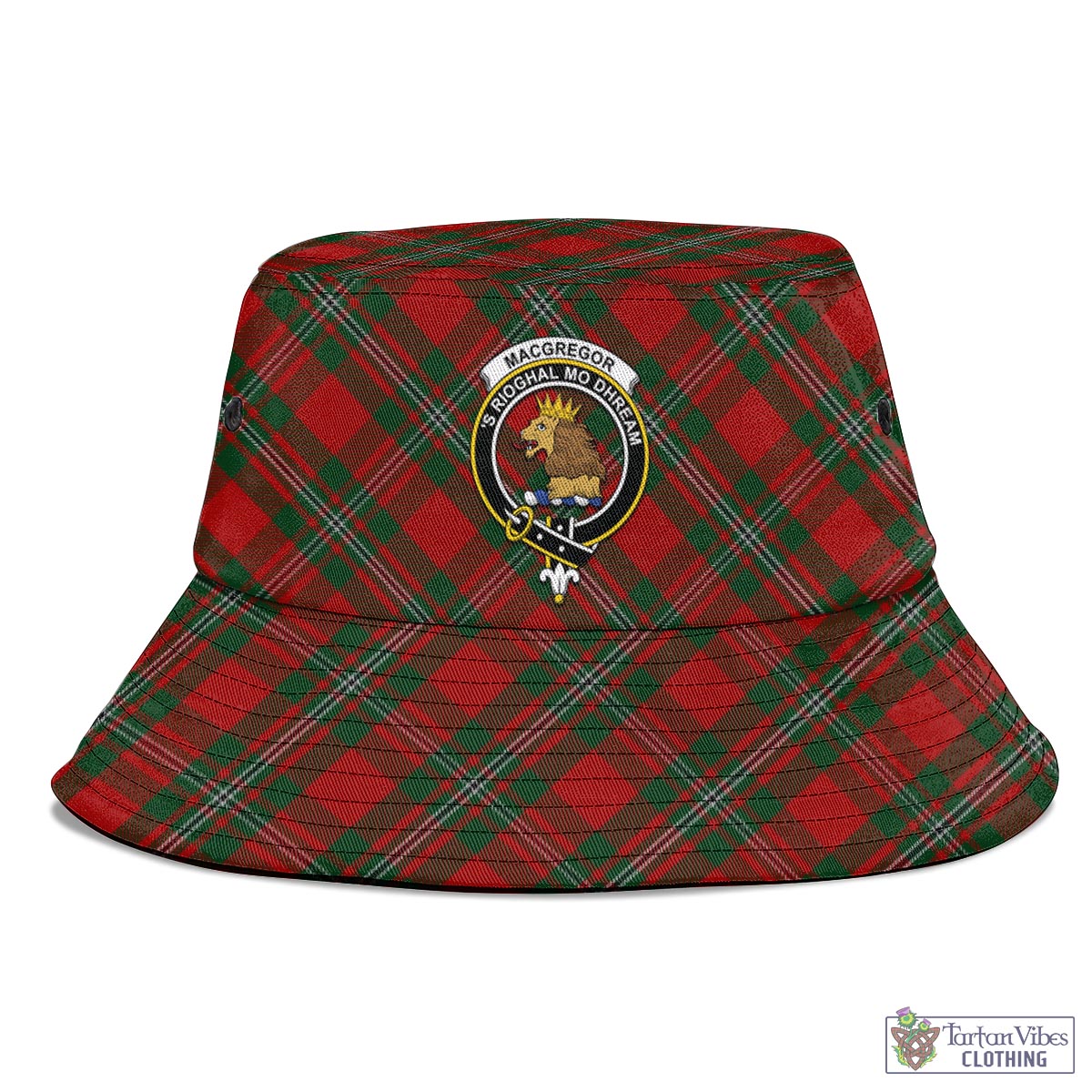 Tartan Vibes Clothing MacGregor Tartan Bucket Hat with Family Crest