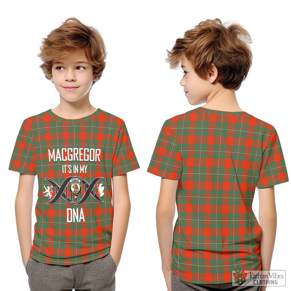 MacGregor Ancient Tartan Kid T-Shirt with Family Crest DNA In Me Style Youth XL Size14 - Tartanvibesclothing Shop