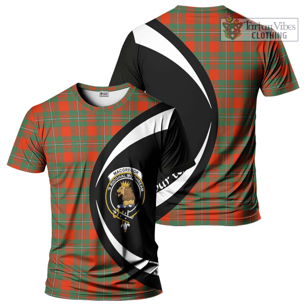 Tartan Vibes Clothing MacGregor Ancient Tartan T-Shirt with Family Crest Circle Style