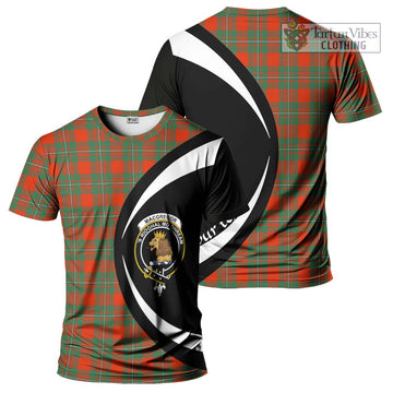 MacGregor Ancient Tartan T-Shirt with Family Crest Circle Style