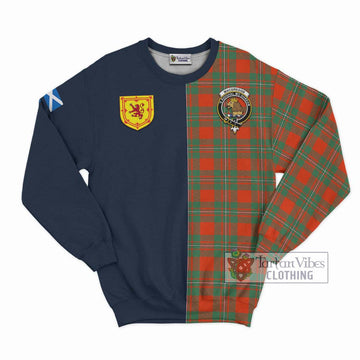 MacGregor Ancient Tartan Sweatshirt Alba with Scottish Lion Royal Arm Half Style