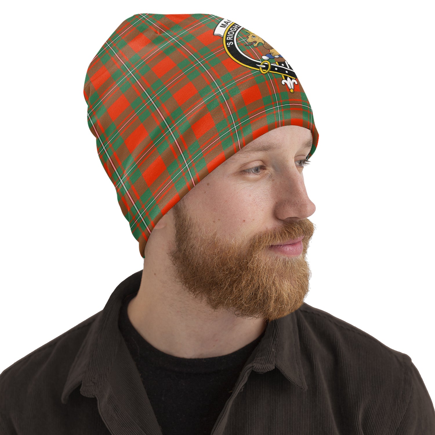 MacGregor Ancient Tartan Beanies Hat with Family Crest One Size 10.5*10.2 inches - Tartan Vibes Clothing