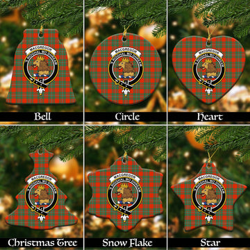 MacGregor Ancient Tartan Christmas Ceramic Ornaments with Family Crest