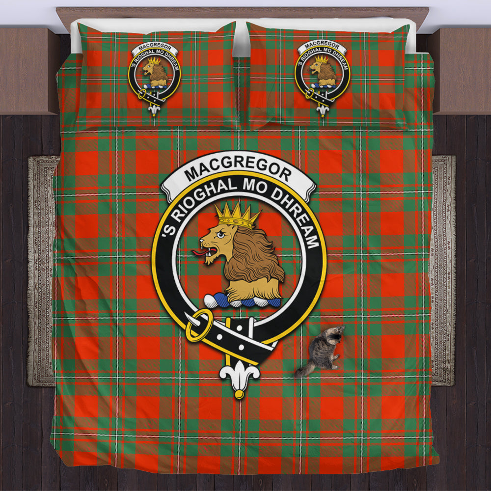 MacGregor Ancient Tartan Bedding Set with Family Crest US Bedding Set - Tartan Vibes Clothing