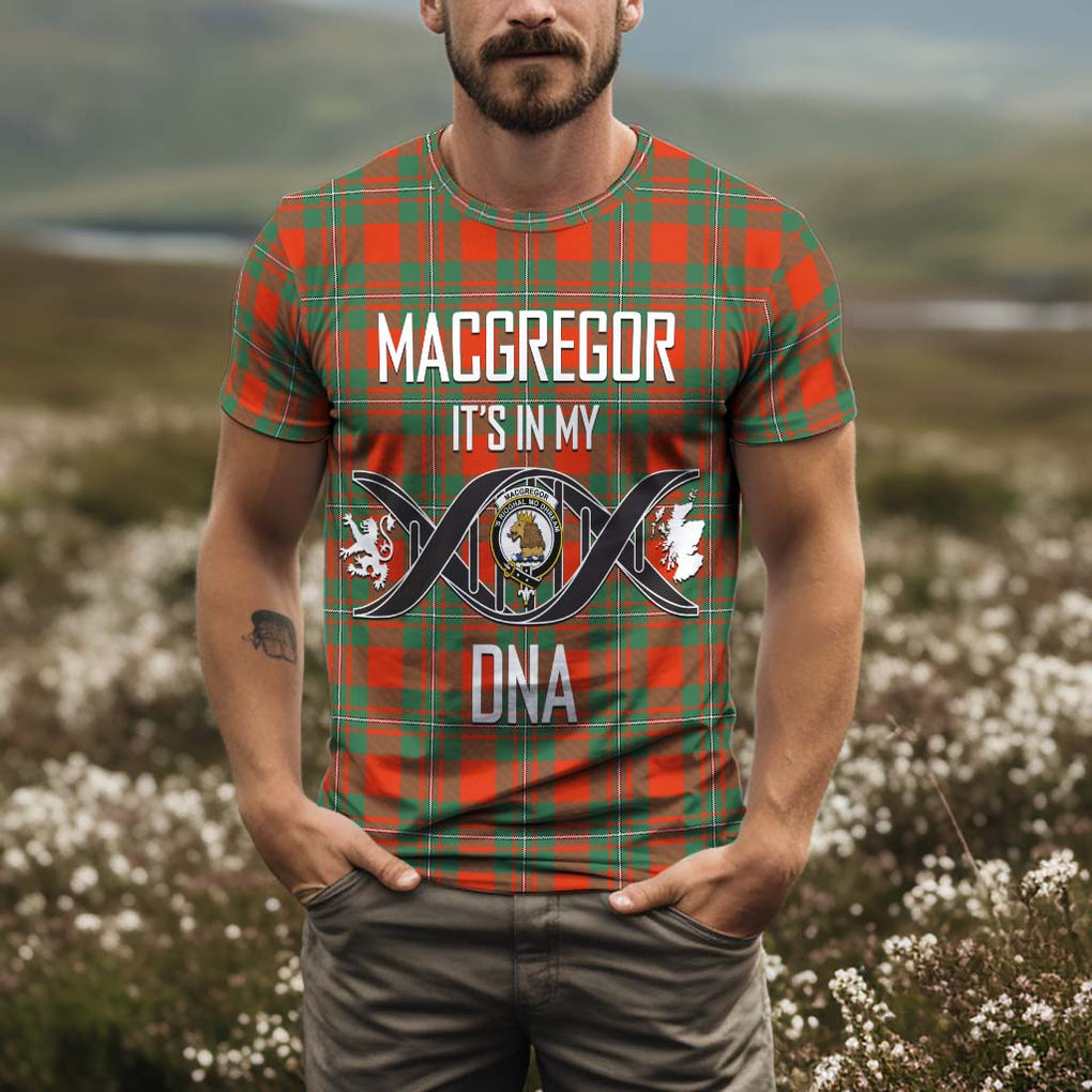 MacGregor Ancient Tartan T-Shirt with Family Crest DNA In Me Style Kid's Shirt - Tartan Vibes Clothing