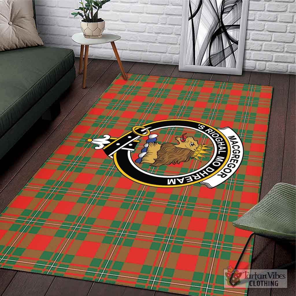 Tartan Vibes Clothing MacGregor Ancient Tartan Area Rug with Family Crest