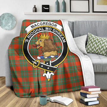 MacGregor Ancient Tartan Blanket with Family Crest