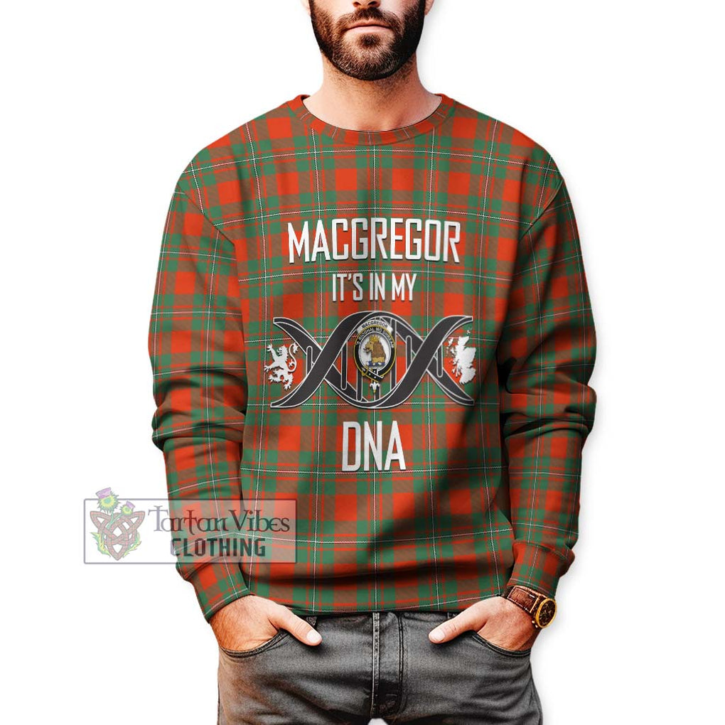 MacGregor Ancient Tartan Sweatshirt with Family Crest DNA In Me Style Unisex - Tartanvibesclothing Shop