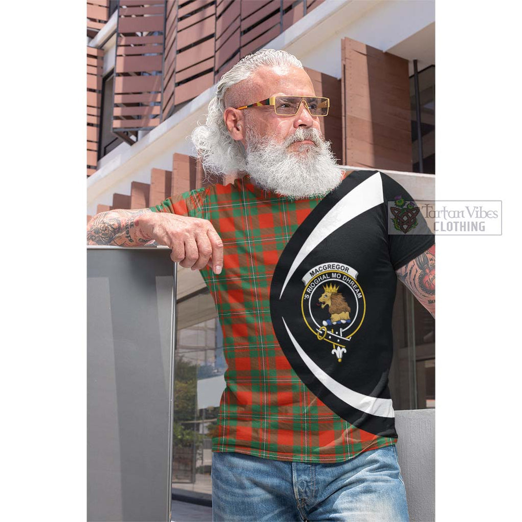 Tartan Vibes Clothing MacGregor Ancient Tartan Cotton T-shirt with Family Crest Circle Style