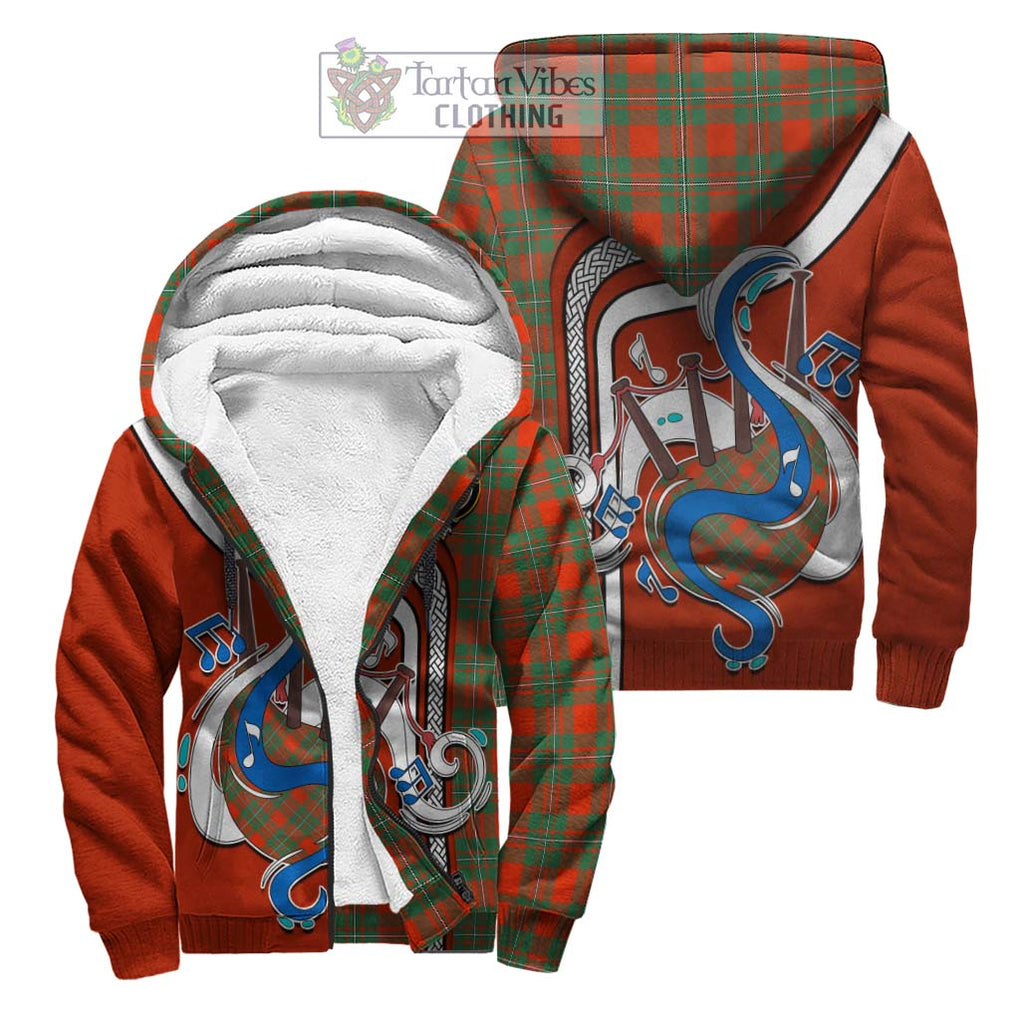 MacGregor Ancient Tartan Sherpa Hoodie with Epic Bagpipe Style Unisex S - Tartanvibesclothing Shop