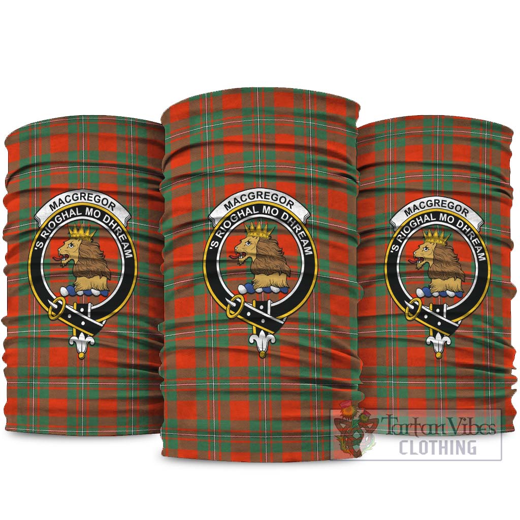 MacGregor Ancient Tartan Neck Gaiters, Tartan Bandanas, Tartan Head Band with Family Crest