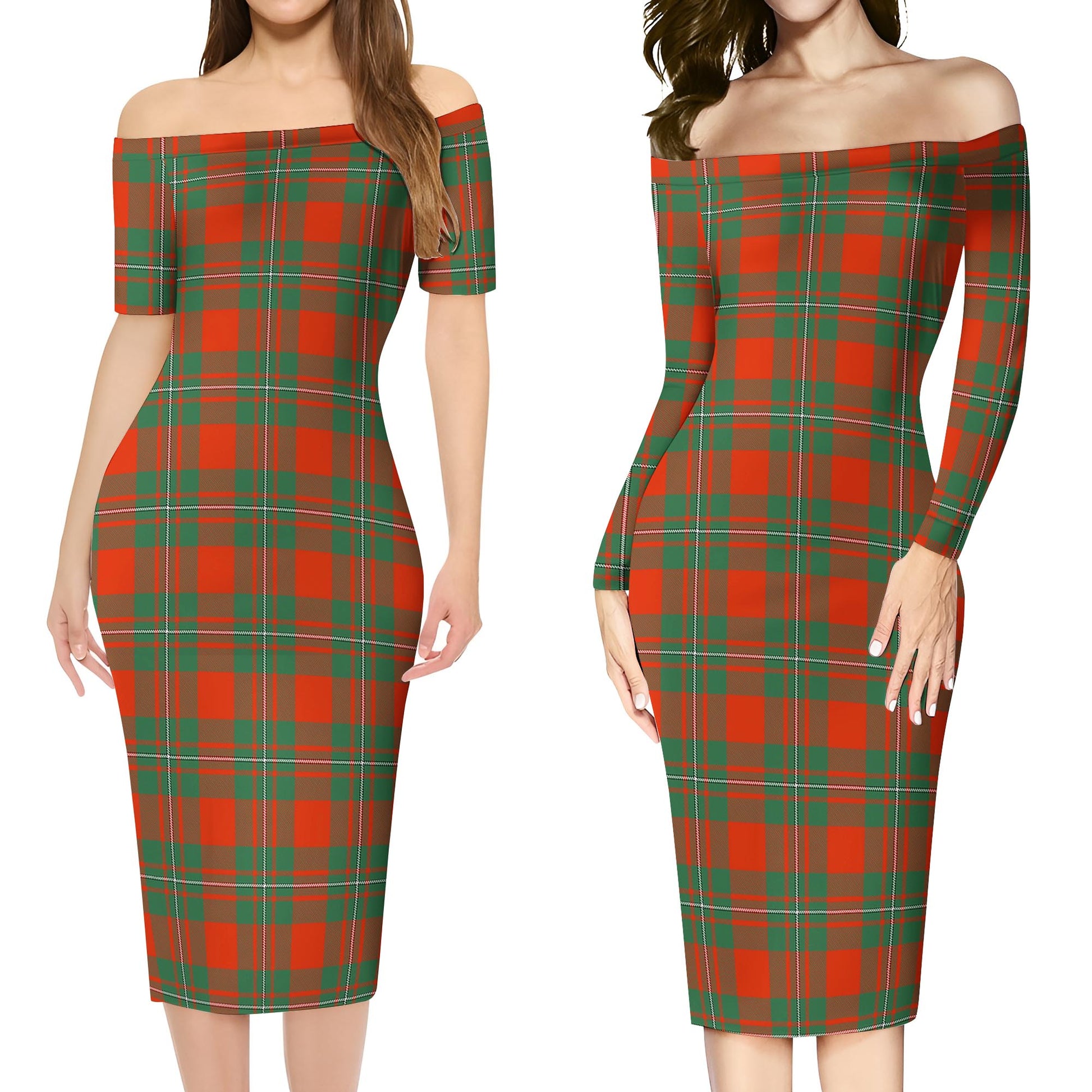 MacGregor Ancient Tartan Off Shoulder Lady Dress Women's Dress - Tartanvibesclothing