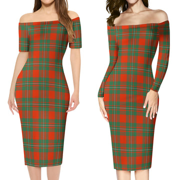 MacGregor Ancient Tartan Off Shoulder Lady Dress