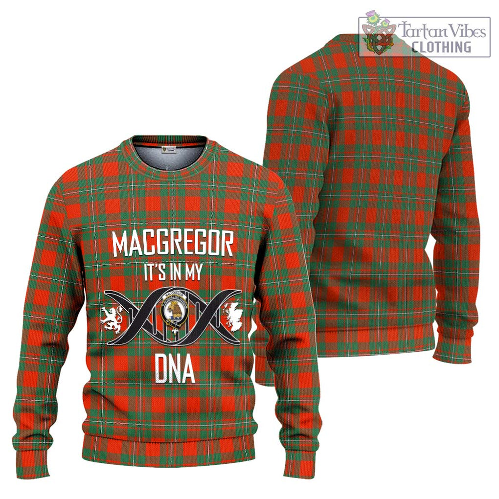 MacGregor Ancient Tartan Knitted Sweater with Family Crest DNA In Me Style Unisex - Tartanvibesclothing Shop