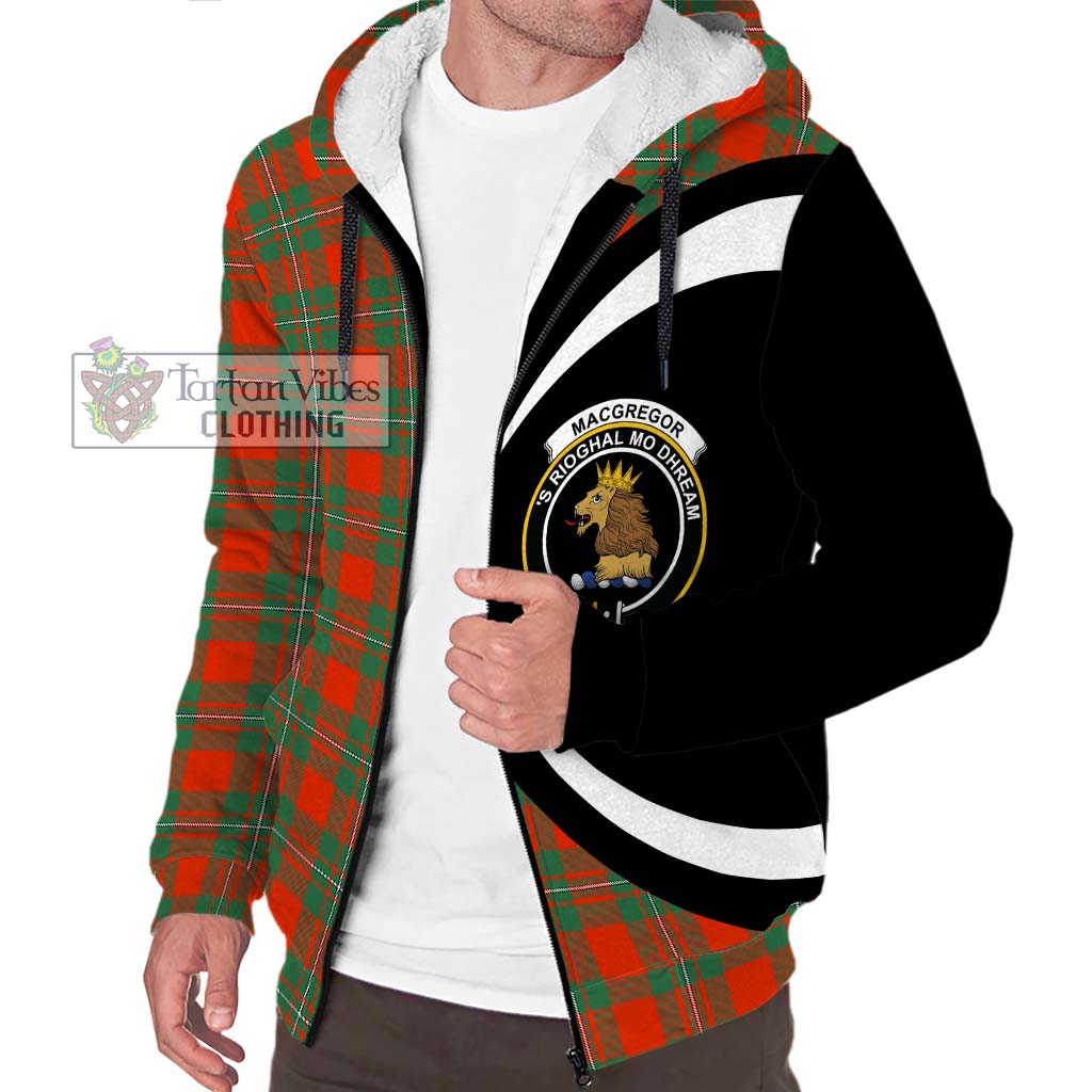 MacGregor Ancient Tartan Sherpa Hoodie with Family Crest Circle Style Unisex S - Tartan Vibes Clothing