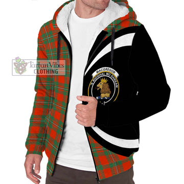 MacGregor Ancient Tartan Sherpa Hoodie with Family Crest Circle Style