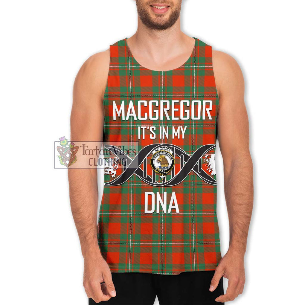 MacGregor Ancient Tartan Men's Tank Top with Family Crest DNA In Me Style Men - Tartanvibesclothing Shop