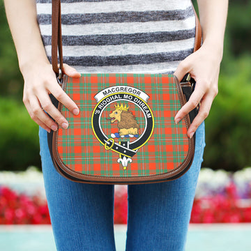 MacGregor Ancient Tartan Saddle Bag with Family Crest