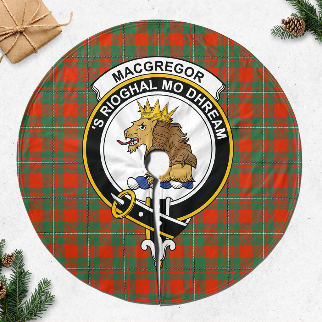 MacGregor Ancient Tartan Christmas Tree Skirt with Family Crest - Tartanvibesclothing