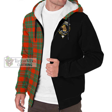 MacGregor Ancient Tartan Sherpa Hoodie with Family Crest and Half Of Me Style