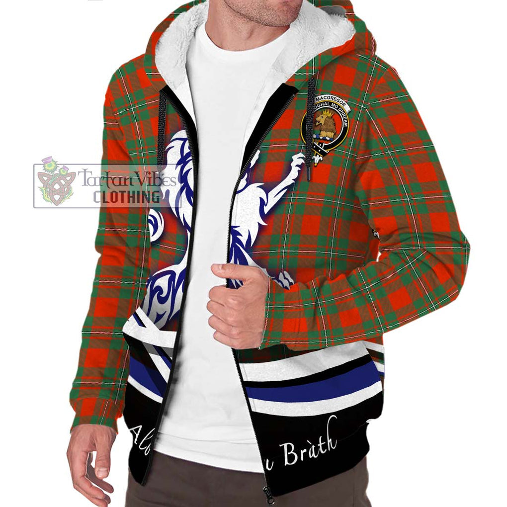 MacGregor Ancient Tartan Sherpa Hoodie with Alba Gu Brath Regal Lion Emblem Unisex S - Tartanvibesclothing Shop