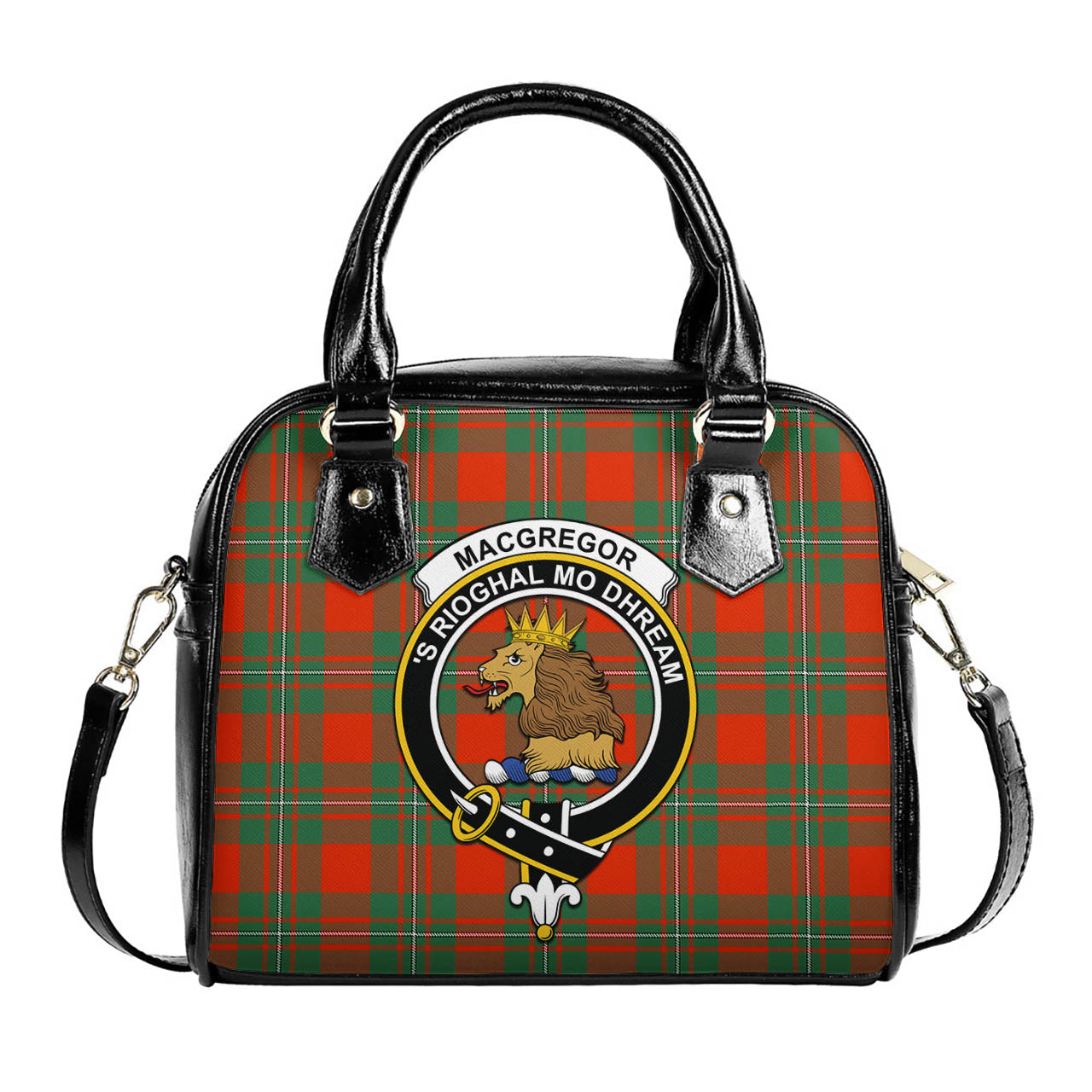 MacGregor Ancient Tartan Shoulder Handbags with Family Crest One Size 6*25*22 cm - Tartanvibesclothing