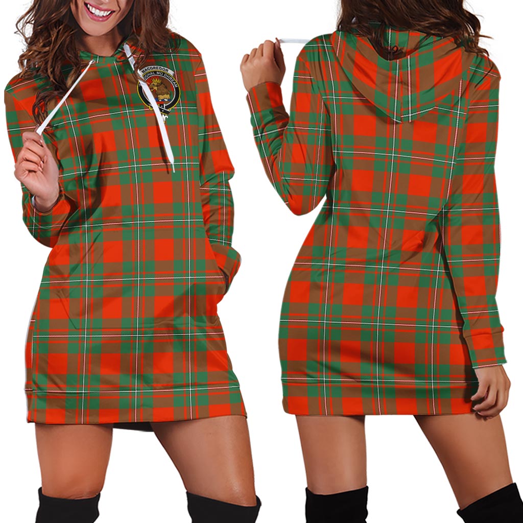 MacGregor Ancient Tartan Hoodie Dress with Family Crest - Tartan Vibes Clothing