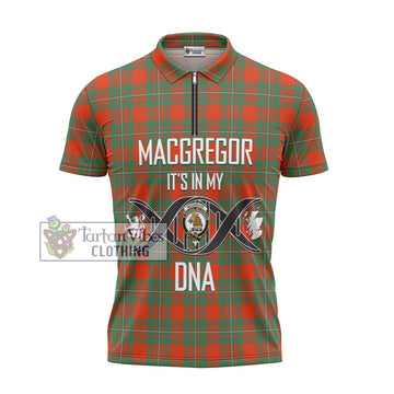 MacGregor Ancient Tartan Zipper Polo Shirt with Family Crest DNA In Me Style