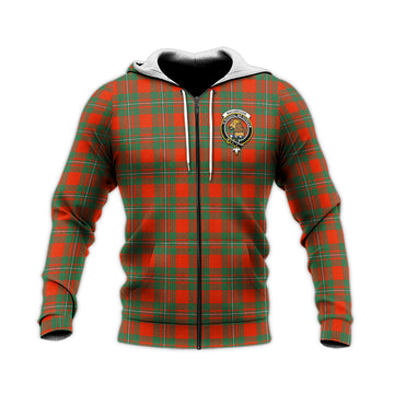 MacGregor Ancient Tartan Knitted Hoodie with Family Crest