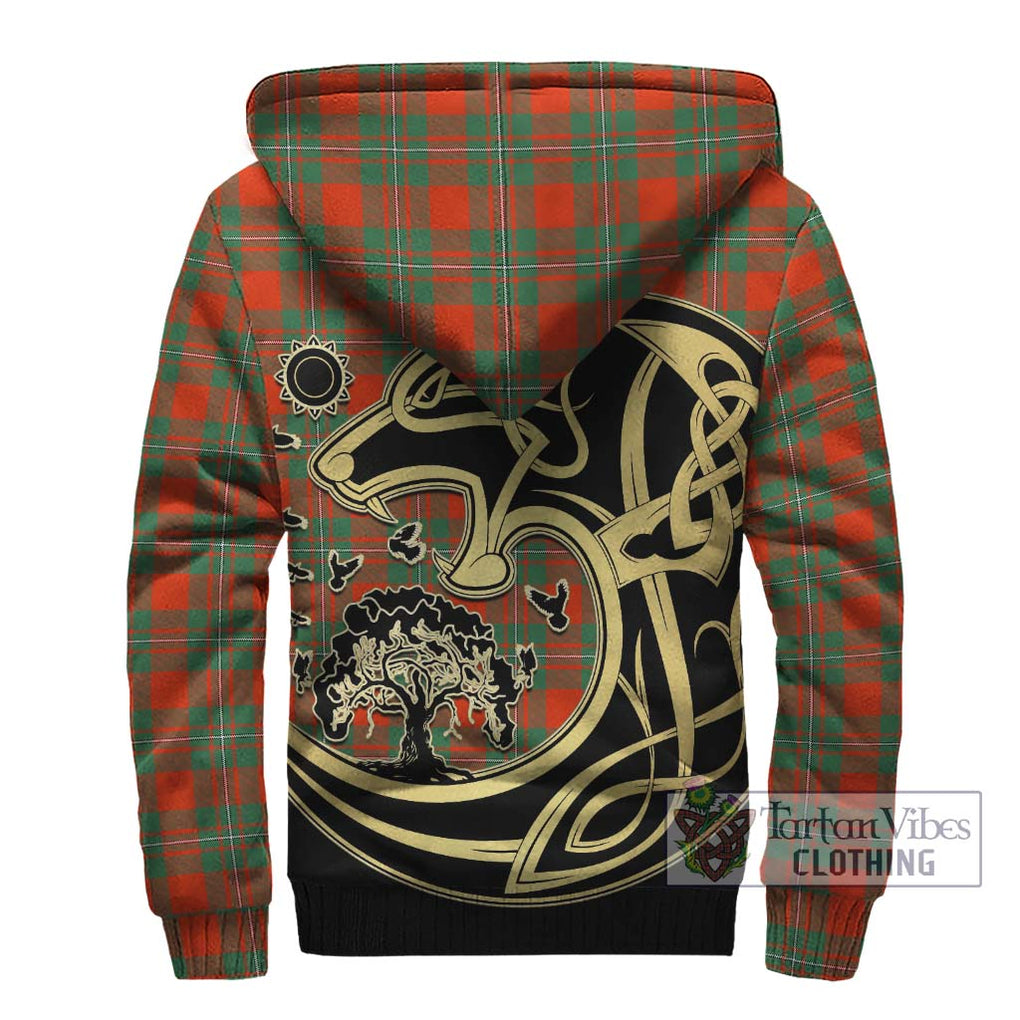 MacGregor Ancient Tartan Sherpa Hoodie with Family Crest Celtic Wolf Style - Tartan Vibes Clothing