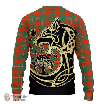 MacGregor Ancient Tartan Ugly Sweater with Family Crest Celtic Wolf Style