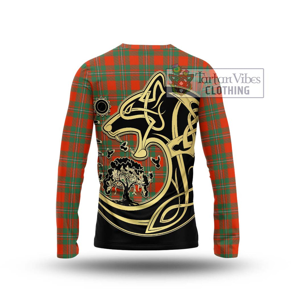 MacGregor Ancient Tartan Long Sleeve T-Shirt with Family Crest Celtic Wolf Style - Tartan Vibes Clothing