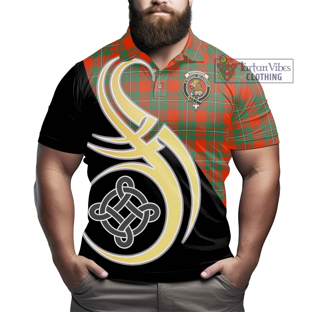 MacGregor Ancient Tartan Polo Shirt with Family Crest and Celtic Symbol Style - Tartan Vibes Clothing