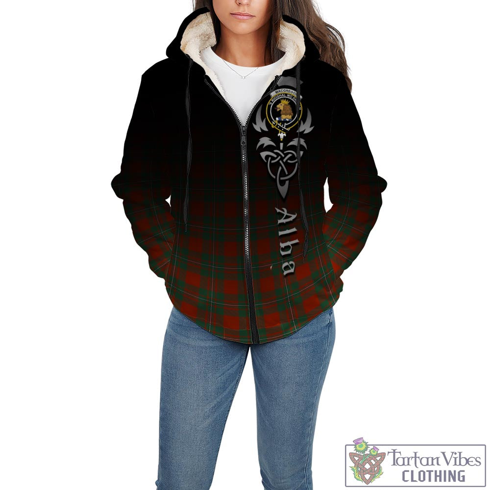 Tartan Vibes Clothing MacGregor Ancient Tartan Sherpa Hoodie Featuring Alba Gu Brath Family Crest Celtic Inspired