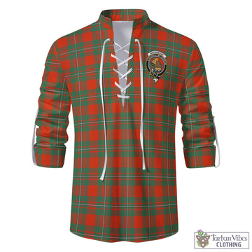 MacGregor Ancient Tartan Men's Scottish Traditional Jacobite Ghillie Kilt Shirt with Family Crest