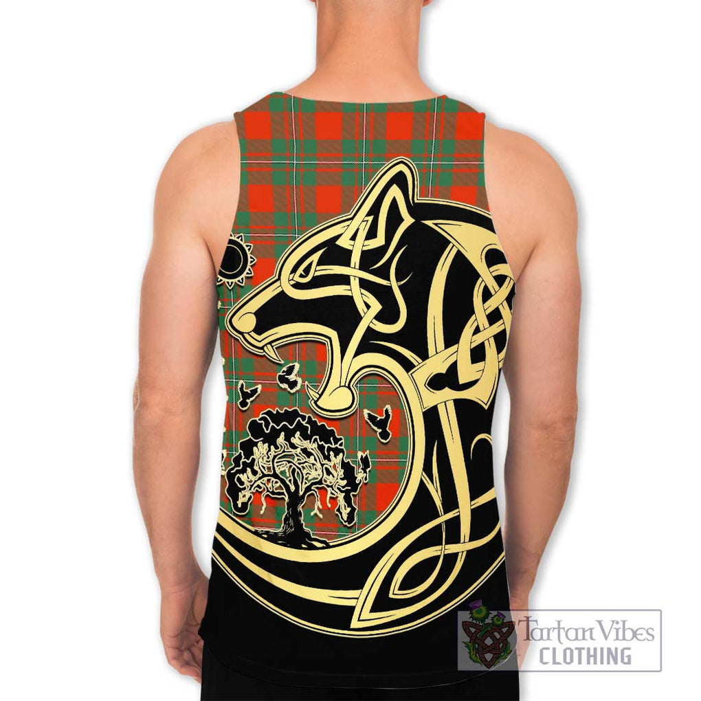 MacGregor Ancient Tartan Men's Tank Top with Family Crest Celtic Wolf Style - Tartan Vibes Clothing