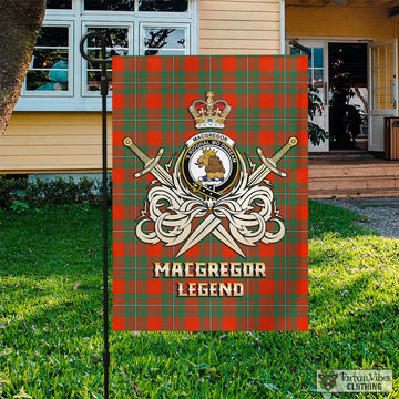 MacGregor Ancient Tartan Flag with Clan Crest and the Golden Sword of Courageous Legacy