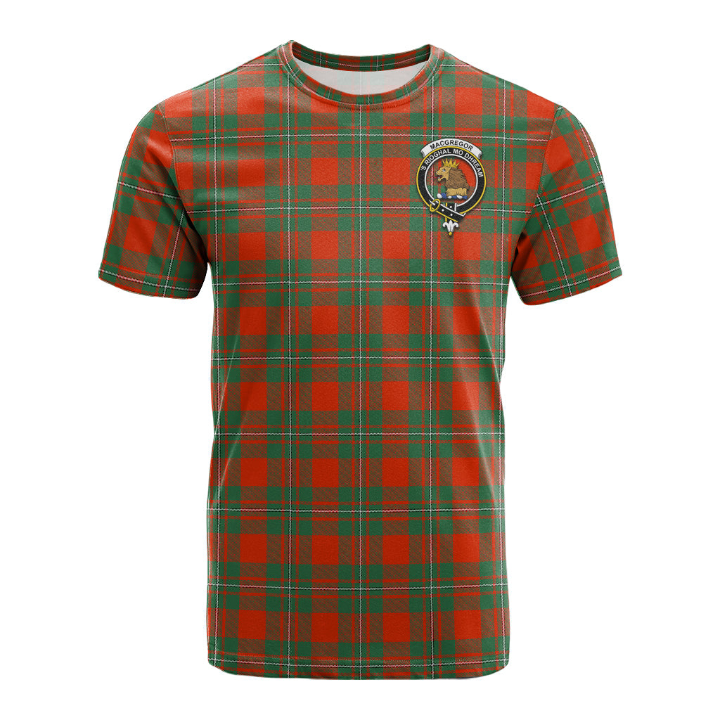 MacGregor Ancient Tartan T-Shirt with Family Crest - Tartan Vibes Clothing