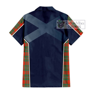 MacGregor Ancient Tartan Short Sleeve Button Shirt with Family Crest and Lion Rampant Vibes Sport Style