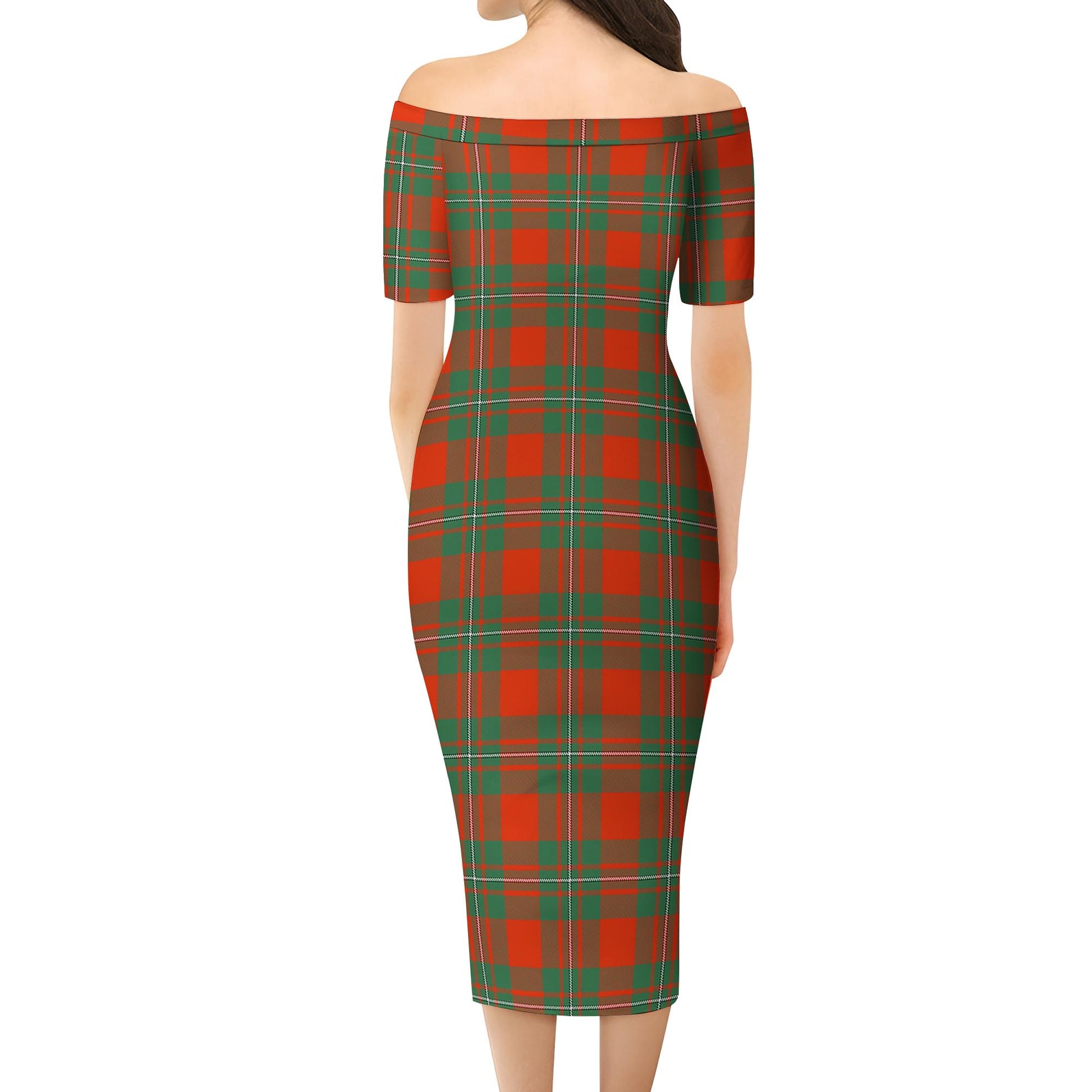 MacGregor Ancient Tartan Off Shoulder Lady Dress - Tartanvibesclothing